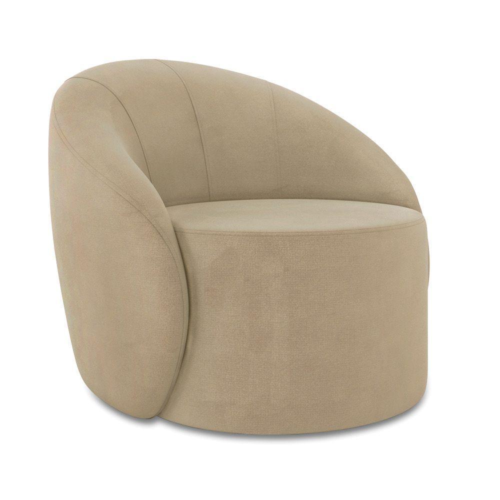 Sofá 2 Lugares Orgânico 140cm Morgan E 2 Poltronas Lua Suede Marrom Rato D03 - D'rossi - 8