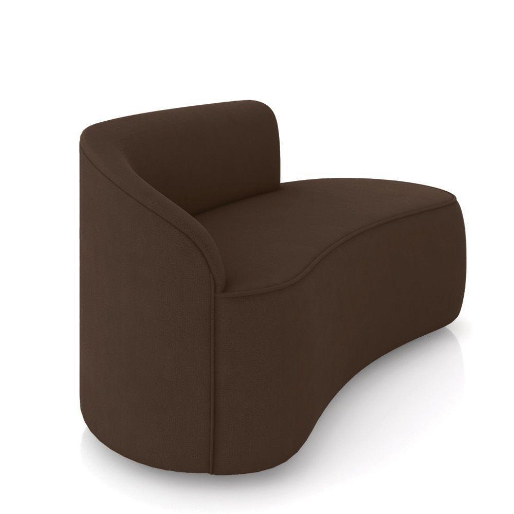 Sofá 2 Lugares Orgânico 140cm Morgan E 2 Poltronas Lua Suede Marrom D03 - D'rossi - 7