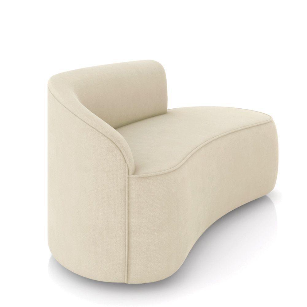 Sofá 2 Lugares Orgânico 140cm Morgan E 2 Poltronas Lua Suede Bege D03 - D'rossi - 7