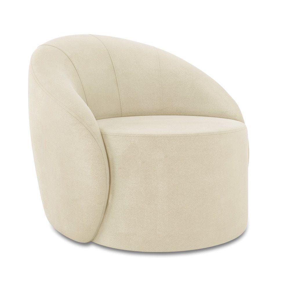 Sofá 2 Lugares Orgânico 140cm Morgan E 2 Poltronas Lua Suede Bege D03 - D'rossi - 8