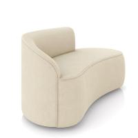 Sofá 2 Lugares Orgânico 140cm Morgan E 2 Poltronas Lua Suede Bege D03 - D'rossi - 7