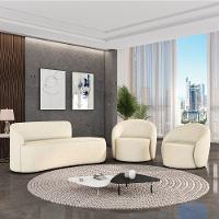 Sofá 2 Lugares Orgânico 140cm Morgan E 2 Poltronas Lua Linho Bege D03 - D'rossi - 2