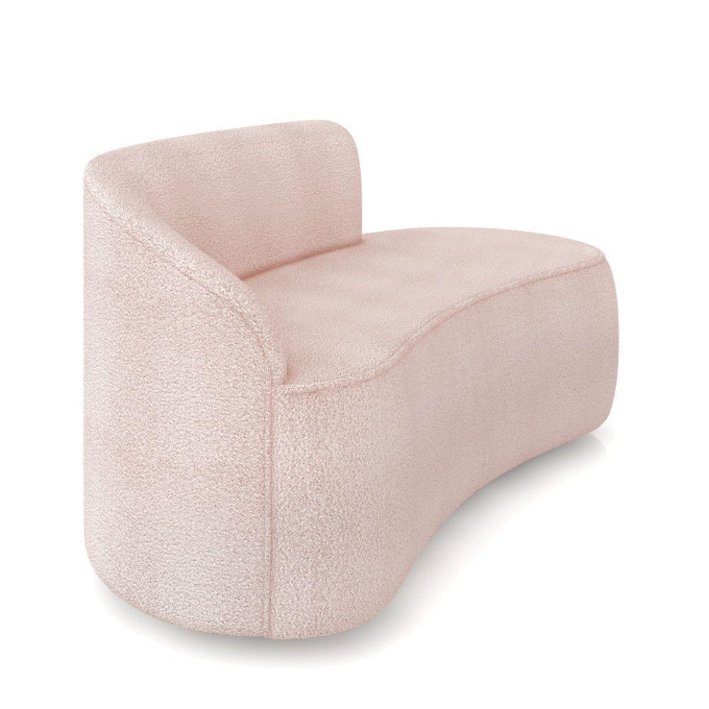 Sofá 2 Lugares Orgânico 140cm Morgan E 2 Poltronas Lua Bouclê Rosê D03 - D'rossi - 7