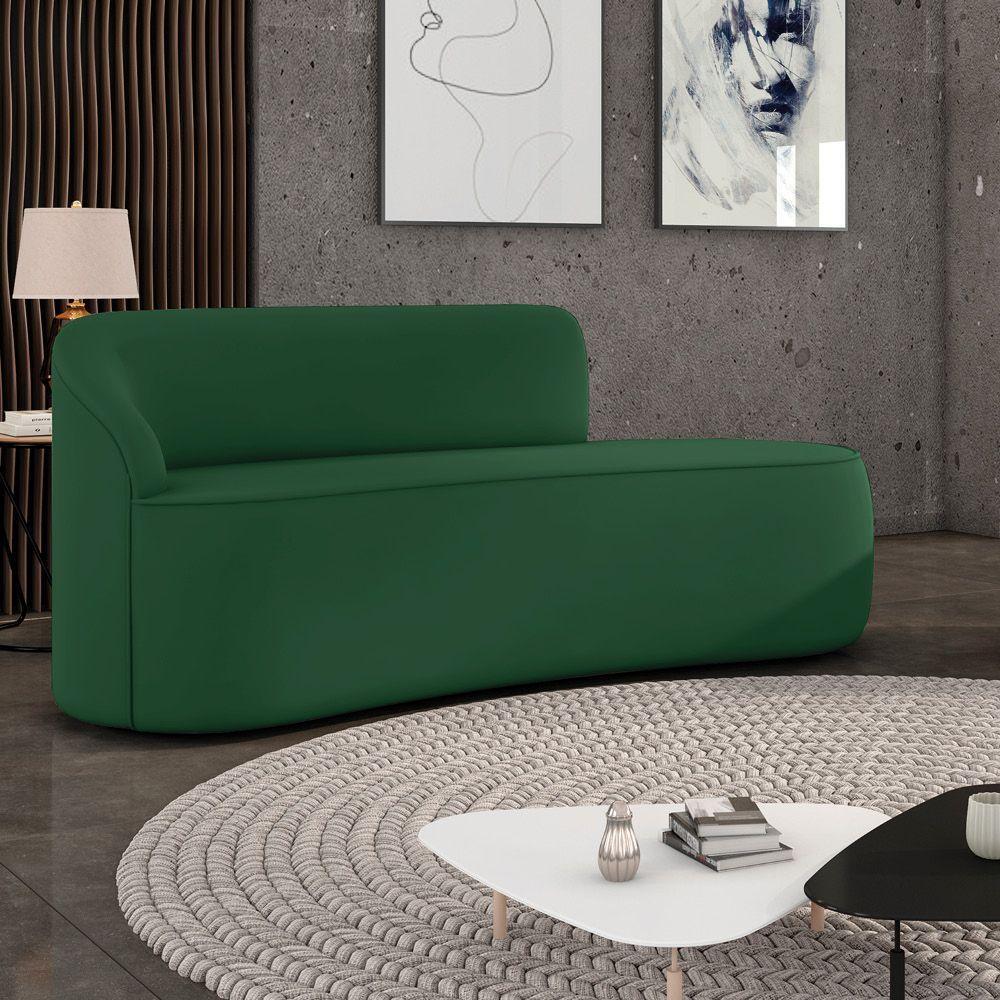 Sofá 2 Lugares Orgânico 140 Cm Morgan Veludo Verde D03 - D'rossi - 2