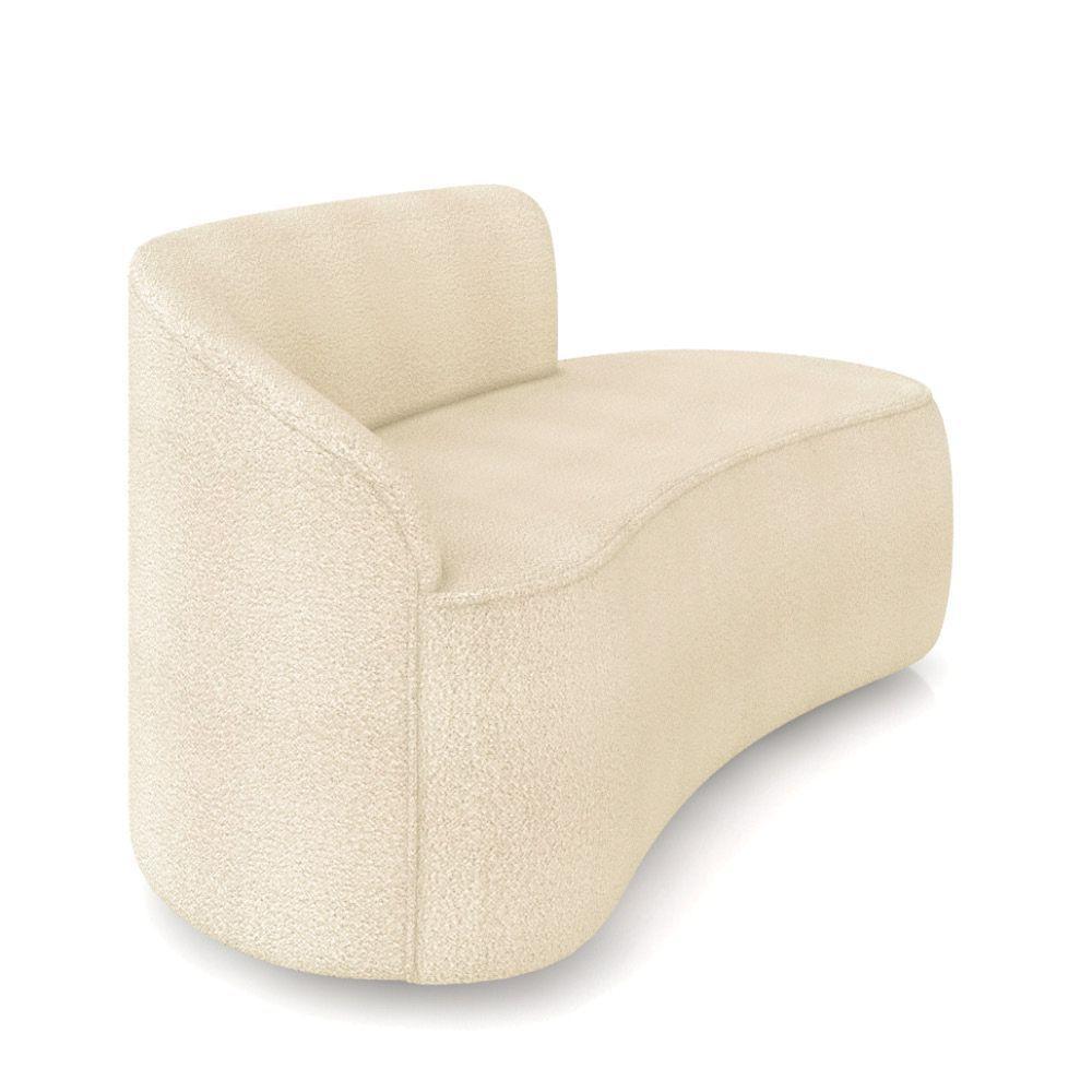 Sofá 2 Lugares Orgânico 140cm Morgan E 2 Poltronas Lua Bouclê Bege D03 - D'rossi - 7