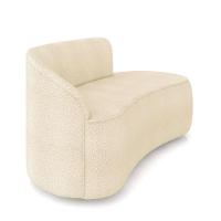 Sofá 2 Lugares Orgânico 140cm Morgan E 2 Poltronas Lua Bouclê Bege D03 - D'rossi - 7