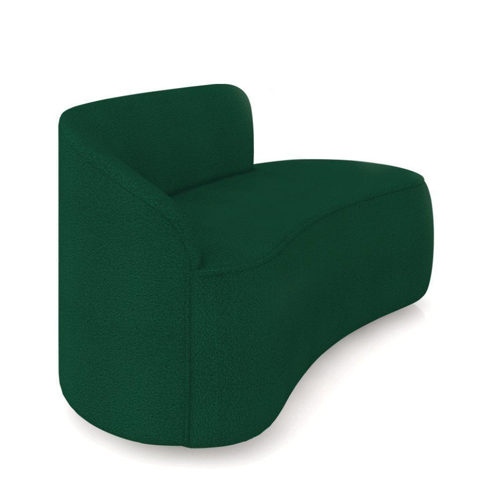 Sofá 2 Lugares Orgânico 140cm Morgan E 2 Poltronas Lua Bouclê Verde D03 - D'rossi - 7