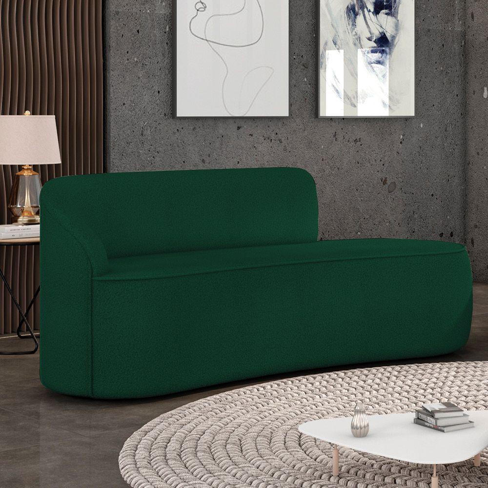 Sofá 2 Lugares Orgânico 140 Cm Morgan Bouclê Verde D03 - D'rossi - 2
