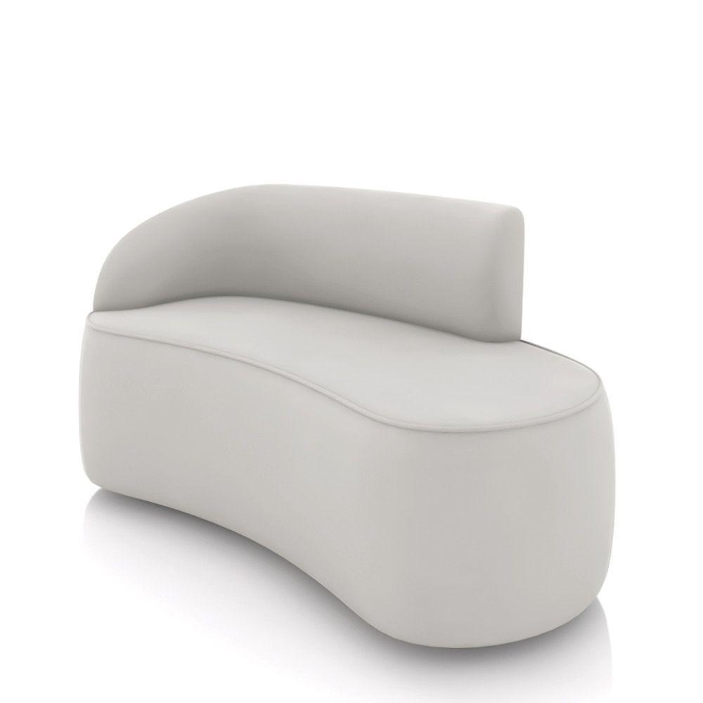 Sofá 2 Lugares Orgânico 140 Cm Morgan Veludo Cinza D03 - D'rossi - 1