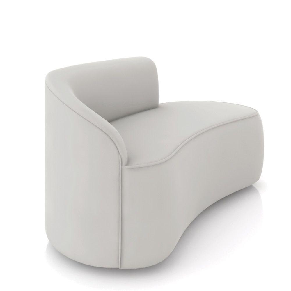 Sofá 2 Lugares Orgânico 140 Cm Morgan Veludo Cinza D03 - D'rossi - 6