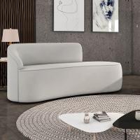 Sofá 2 Lugares Orgânico 140 Cm Morgan Veludo Cinza D03 - D'rossi - 2