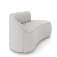 Sofá 2 Lugares Orgânico 140 Cm Morgan Veludo Cinza D03 - D'rossi - 6