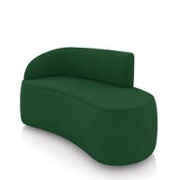 Sofá 2 Lugares Orgânico 140 Cm Morgan Suede Verde D03 - D'rossi - 1
