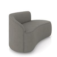 Sofá 2 Lugares Orgânico 140cm Morgan E 2 Poltronas Lua Suede Grafite D03 - D'rossi - 7