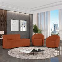 Sofá 2 Lugares Orgânico 140cm Morgan E 2 Poltronas Lua Bouclê Terracota D03 - D'rossi - 2