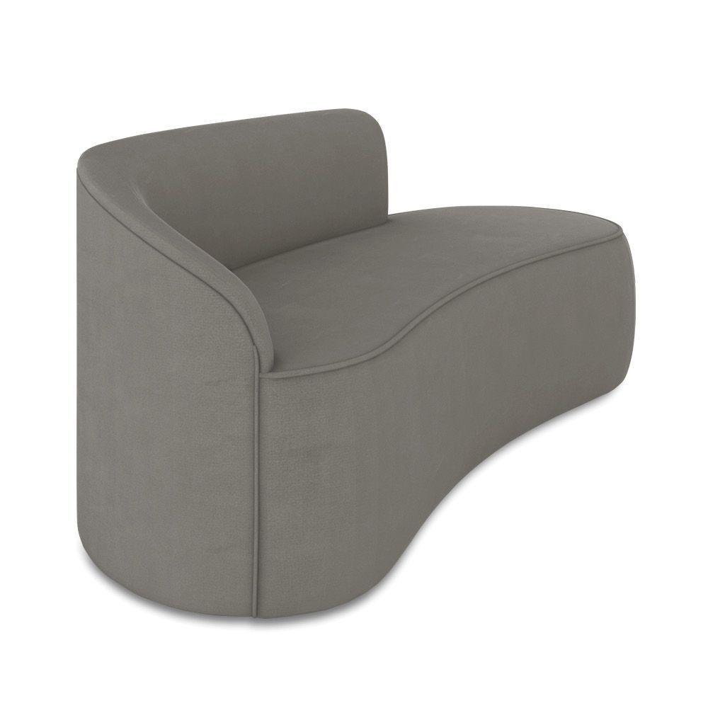 Sofá 2 Lugares Orgânico 140 Cm Morgan Suede Grafite D03 - D'rossi - 6