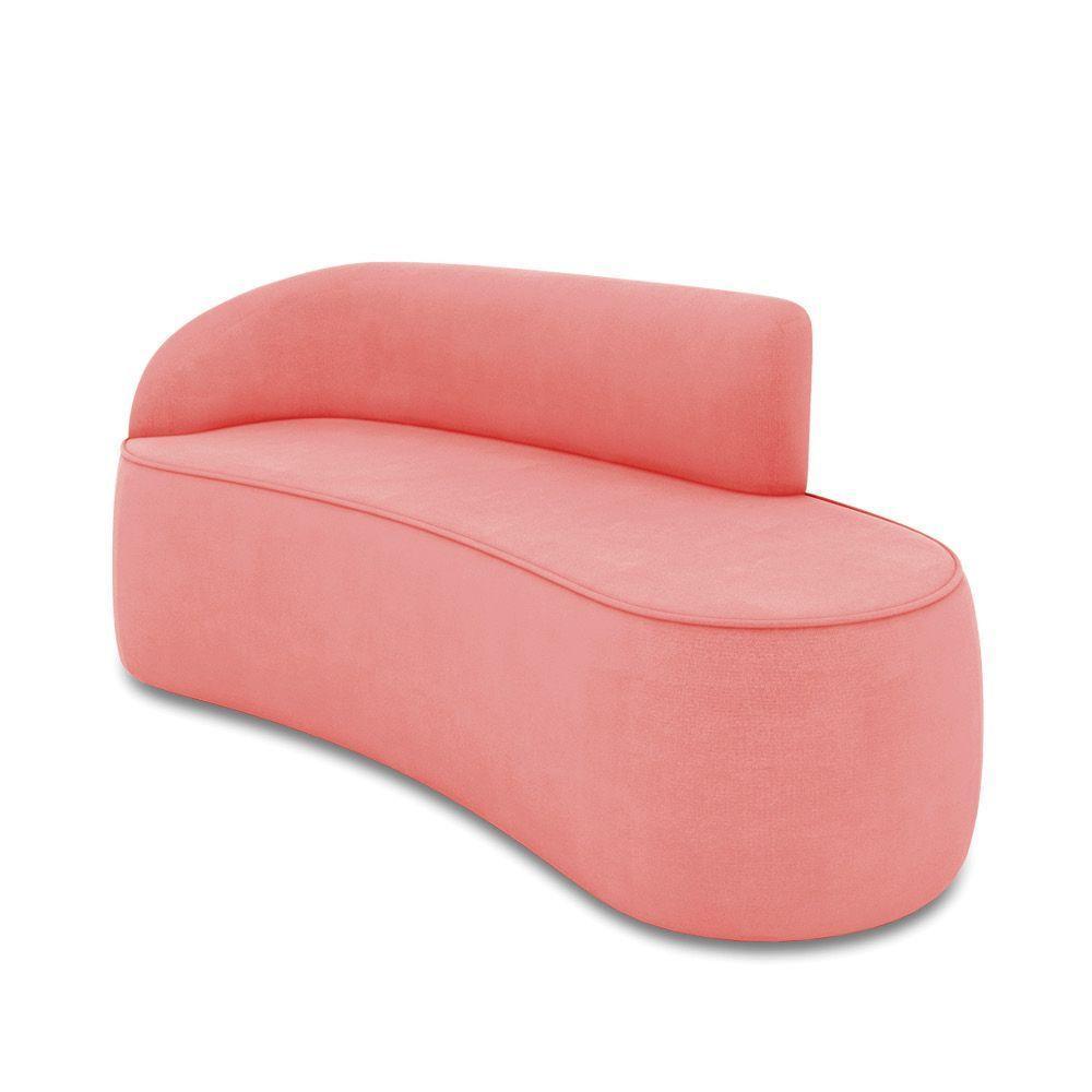 Sofá 2 Lugares Orgânico 140 Cm Morgan Suede Rosê D03 - D'rossi - 1