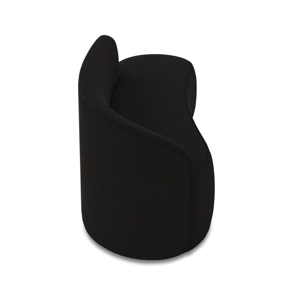 Sofá 2 Lugares Orgânico 140 Cm Morgan Suede Preto D03 - D'rossi - 7