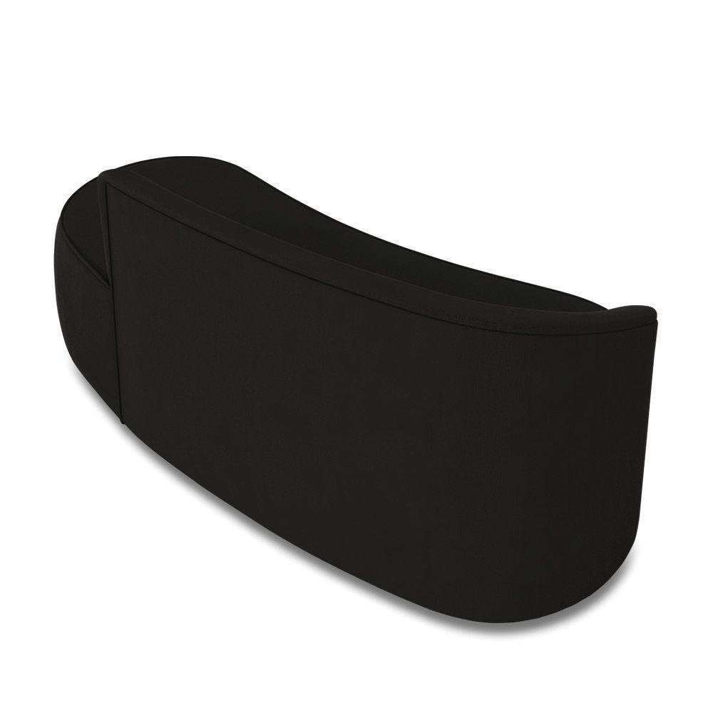 Sofá 2 Lugares Orgânico 140 Cm Morgan Suede Preto D03 - D'rossi - 8