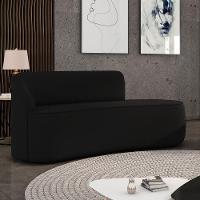 Sofá 2 Lugares Orgânico 140 Cm Morgan Suede Preto D03 - D'rossi - 2