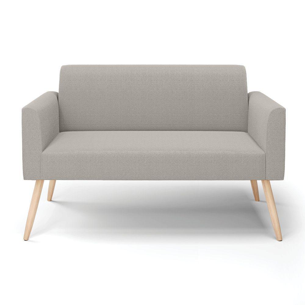 Sofá 2 Lugares Namoradeira Pé Palito Natural Marisa Bouclê Cinza D03 - D'rossi - 5