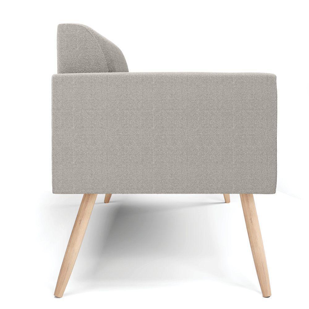 Sofá 2 Lugares Namoradeira Pé Palito Natural Marisa Bouclê Cinza D03 - D'rossi - 6