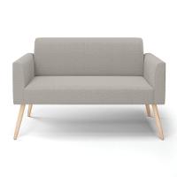 Sofá 2 Lugares Namoradeira Pé Palito Natural Marisa Bouclê Cinza D03 - D'rossi - 5