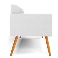 Sofá 2 Lugares Namoradeira Pé Palito Castanho Marisa Bouclê Off White D03 - D'rossi - 6