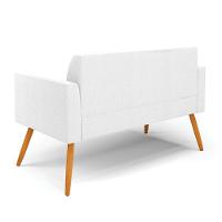 Sofá 2 Lugares Namoradeira Pé Palito Castanho Marisa Bouclê Off White D03 - D'rossi - 7