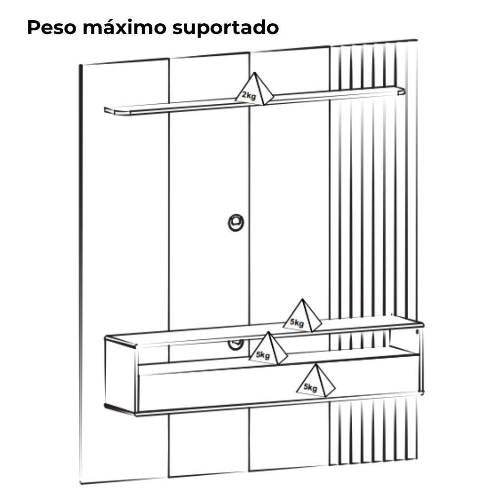 Painel Suspenso Tv 65 Pol 1p 180 Cm Cinamomo Off White Arly - 5