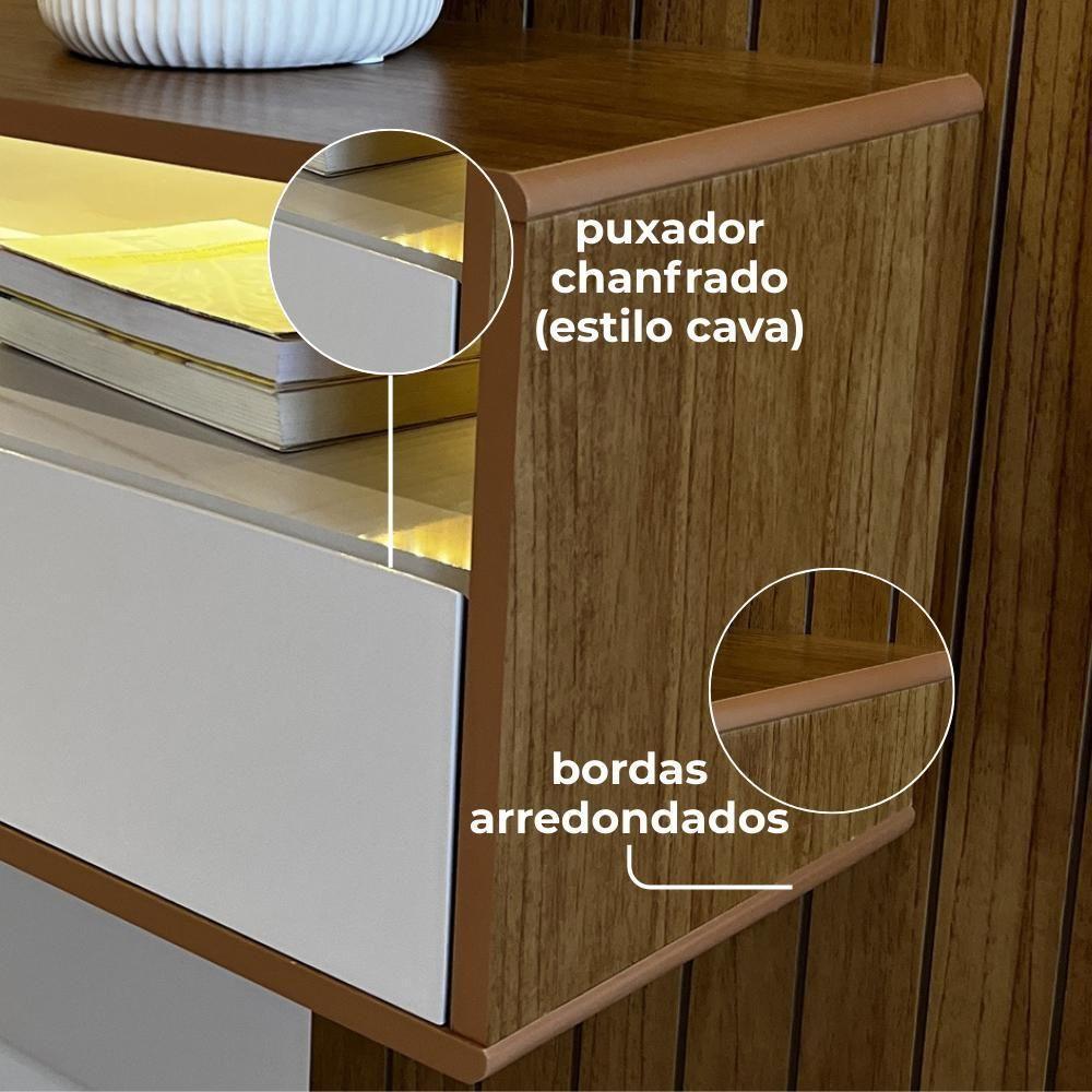 Painel Suspenso Tv 65 Pol 1p 180 Cm Cinamomo Off White Arly - 6