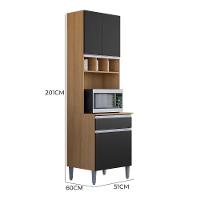 Paneleiro Duplo Andréia 4 Portas E 1 Gaveta Amêndoa-preto - Ajl Móveis Amêndoa-preto - 2