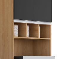 Paneleiro Duplo Andréia 4 Portas E 1 Gaveta Amêndoa-preto - Ajl Móveis Amêndoa-preto