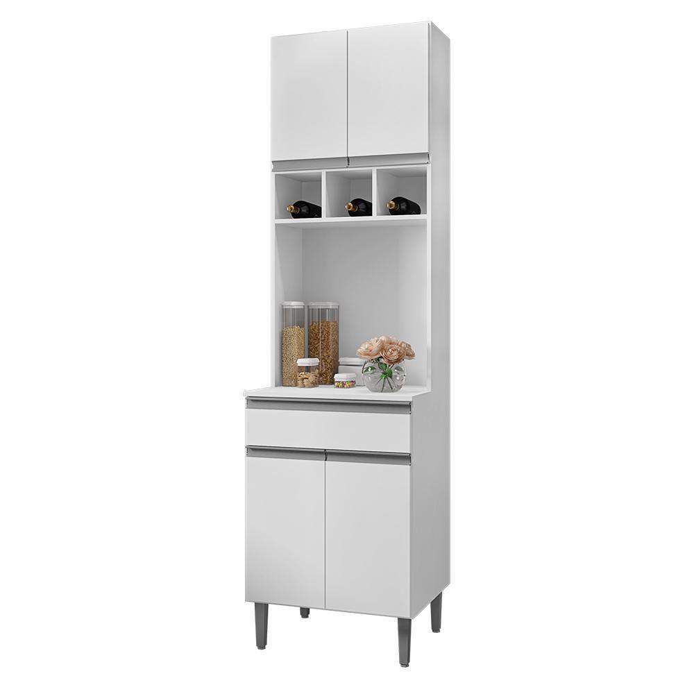 Paneleiro Duplo Andréia 4 Portas E 1 Gaveta Branco - Ajl Móveis Branco - 1