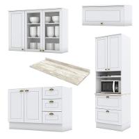 Cozinha Completa Americana 4 Peças Com Torre Quente 1 Forno E Aéreo Vidro Branco - Móveis Henn Branco - 3