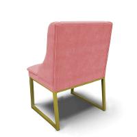 Cadeira Sala De Jantar Industrial Dourado Kit 2 Liz Suede Rosê D03 - D'rossi - 6