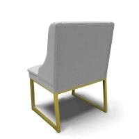 Cadeira Sala De Jantar Industrial Dourado Kit 2 Liz Linho Cinza D03 - D'rossi - 6