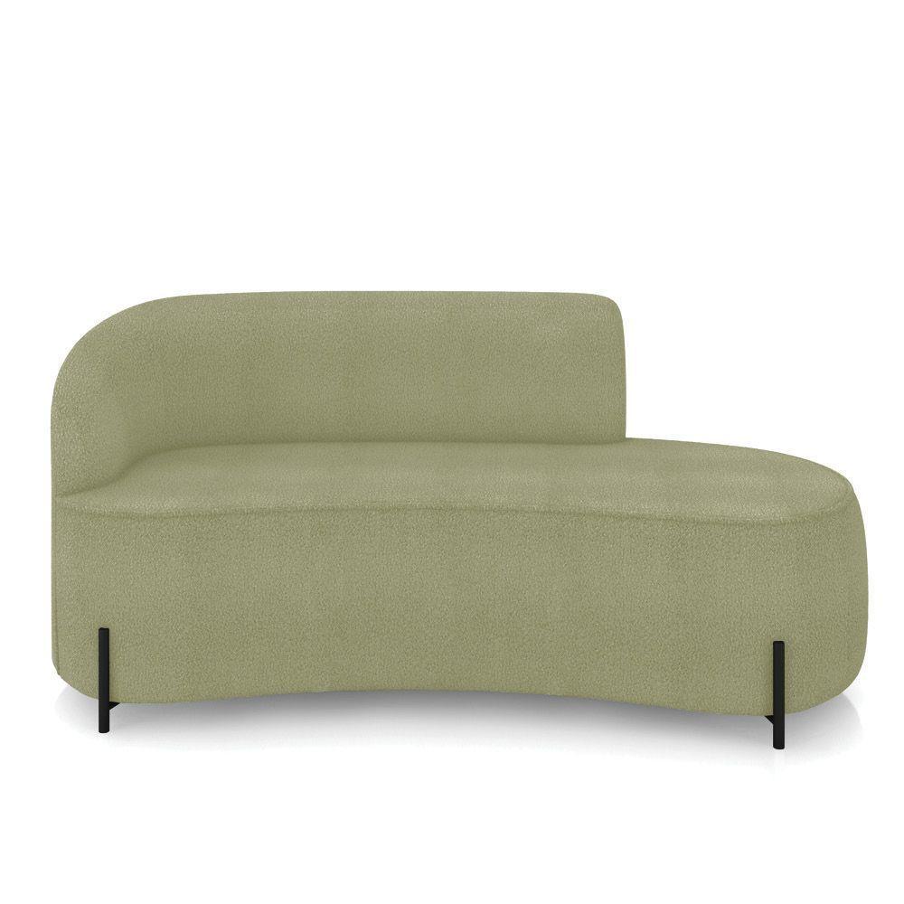 Sofá 3 Lugares Orgânico 180cm Pé Ferro Preto Morgan Bouclê Pistache D03 - D'rossi - 5