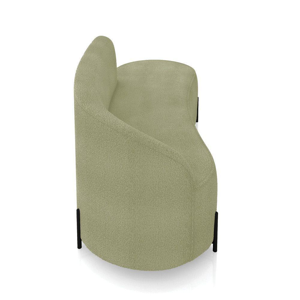 Sofá 3 Lugares Orgânico 180cm Pé Ferro Preto Morgan Bouclê Pistache D03 - D'rossi - 7