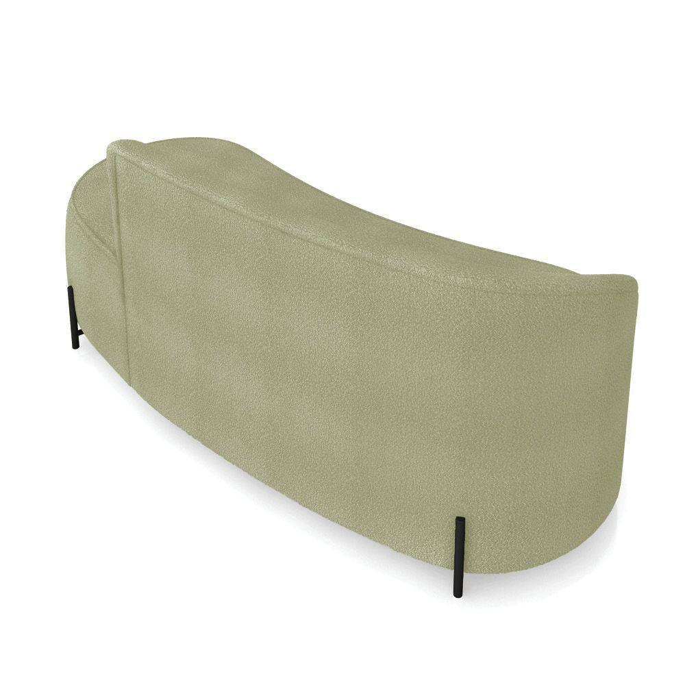 Sofá 3 Lugares Orgânico 180cm Pé Ferro Preto Morgan Bouclê Pistache D03 - D'rossi - 8