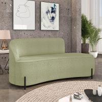 Sofá 3 Lugares Orgânico 180cm Pé Ferro Preto Morgan Bouclê Pistache D03 - D'rossi - 2