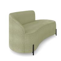 Sofá 3 Lugares Orgânico 180cm Pé Ferro Preto Morgan Bouclê Pistache D03 - D'rossi - 6