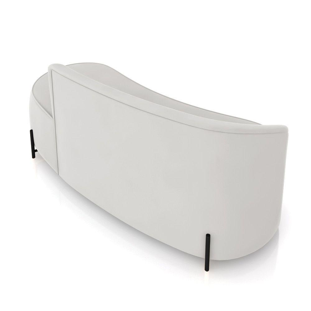 Sofá 3 Lugares Orgânico 180cm Pé Ferro Preto Morgan Veludo Cinza D03 - D'rossi - 8