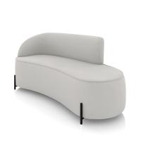 Sofá 3 Lugares Orgânico 180cm Pé Ferro Preto Morgan Veludo Cinza D03 - D'rossi - 1