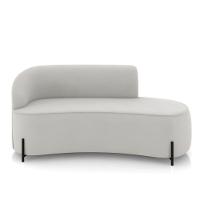 Sofá 3 Lugares Orgânico 180cm Pé Ferro Preto Morgan Veludo Cinza D03 - D'rossi - 5