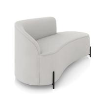 Sofá 3 Lugares Orgânico 180cm Pé Ferro Preto Morgan Veludo Cinza D03 - D'rossi - 6