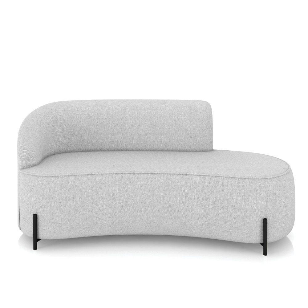 Sofá 3 Lugares Orgânico 180cm Pé Ferro Preto Morgan Linho Cinza D03 - D'rossi - 5