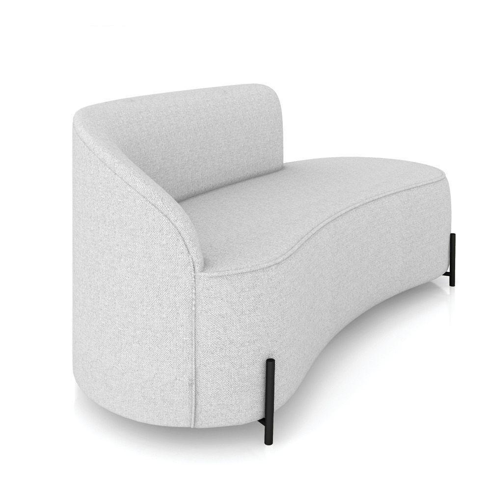 Sofá 3 Lugares Orgânico 180cm Pé Ferro Preto Morgan Linho Cinza D03 - D'rossi - 6