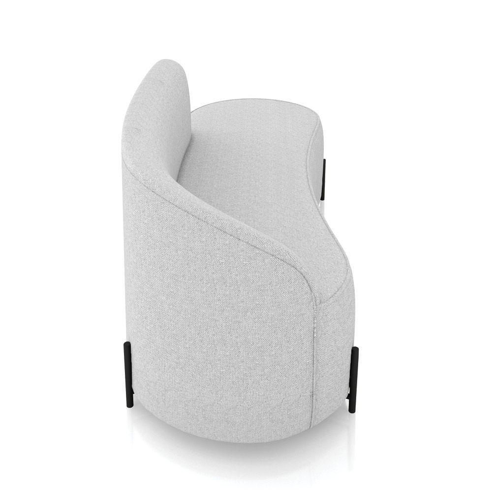 Sofá 3 Lugares Orgânico 180cm Pé Ferro Preto Morgan Linho Cinza D03 - D'rossi - 7