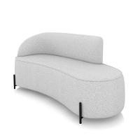 Sofá 3 Lugares Orgânico 180cm Pé Ferro Preto Morgan Linho Cinza D03 - D'rossi - 1